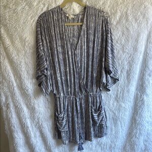 Main Strip Purple and Gray Shorts with Elastic Waist